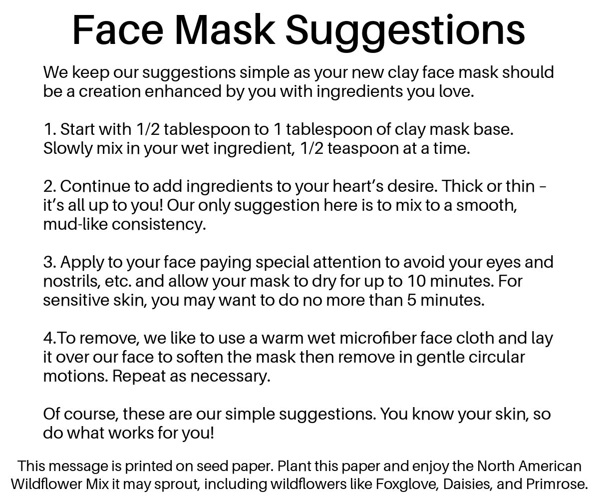 Facial Mask | Clay Face Mask, Bright, Calm, Detox OR Superfood
