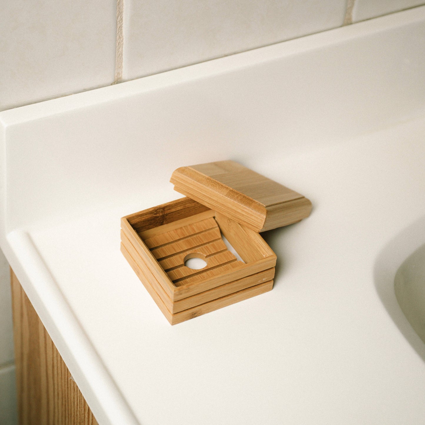 Image of Bamboo Soap Holder with Lid